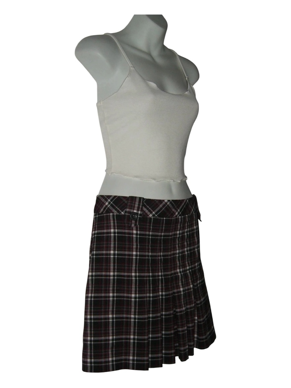 Tangents Mini Skirt Vintage 90's Plaid Dark Academia Indie Sleaze Mall Goth y2k - Picture 3 of 13